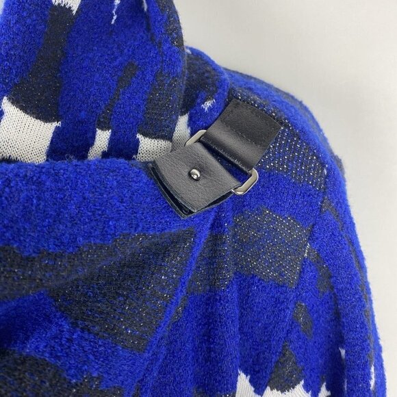 Diktons Barcelona Sweater Jacket Artsy Cowl Neck Wrap Wool Duster - Picture 5 of 16